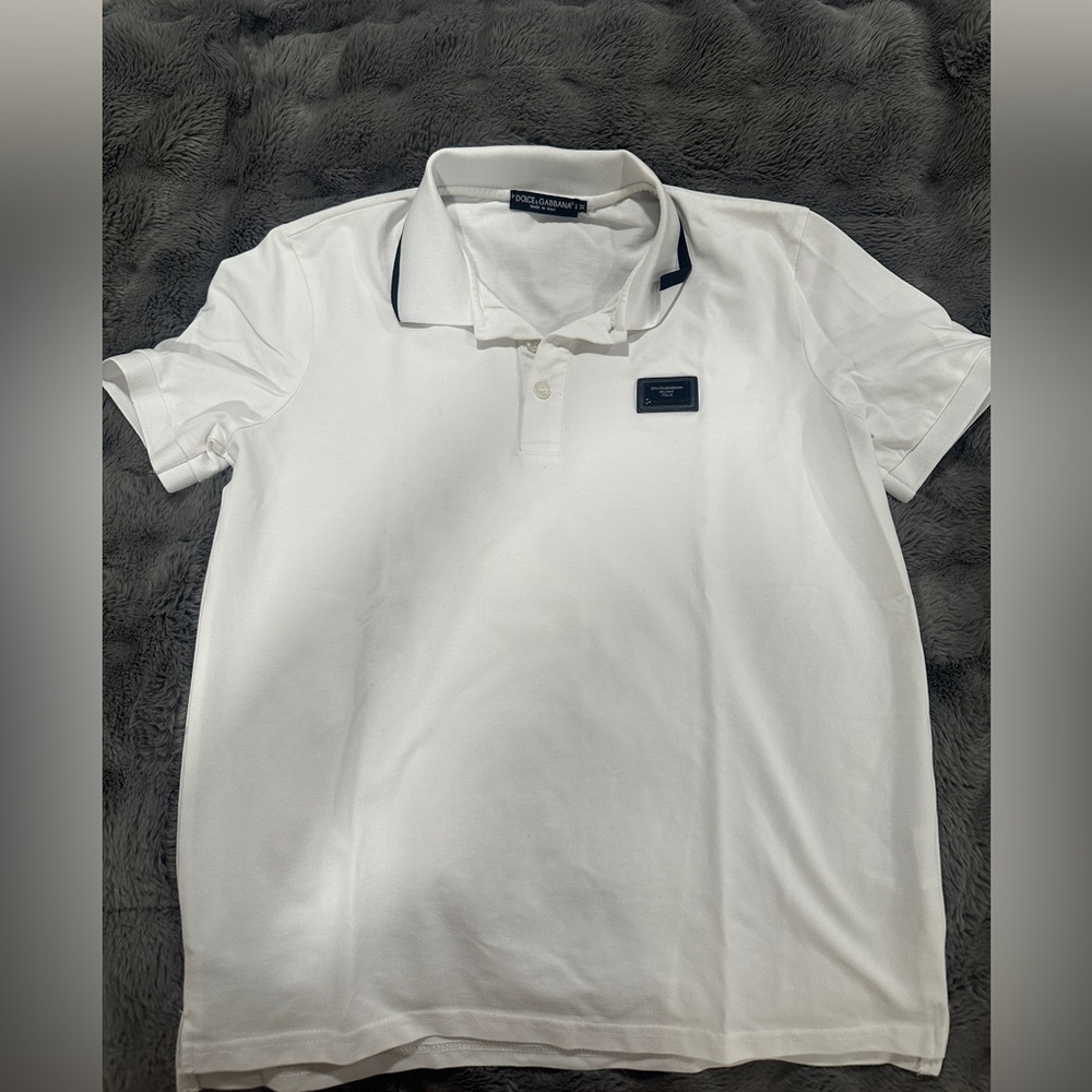 Dolce & Gabbana White Polo with Black Accents - Picture 4 of 4